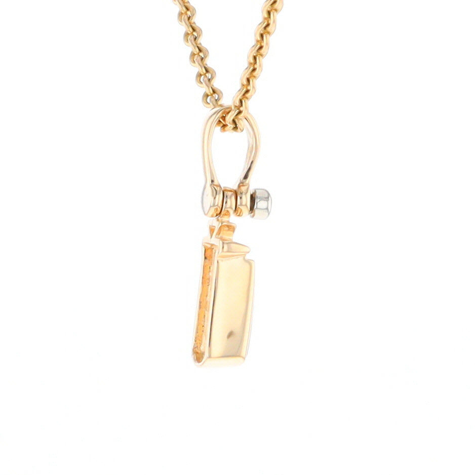 Gold Quartz Banner Shaped Pendant