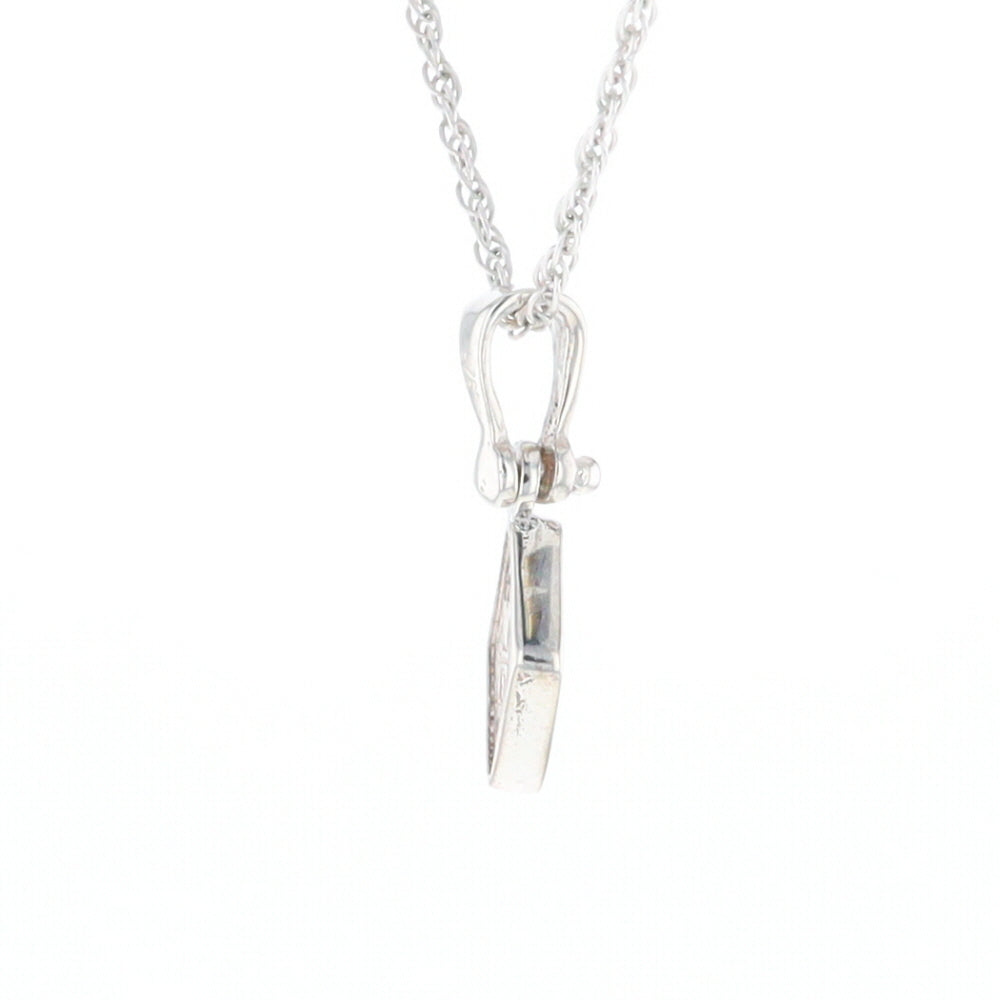 Sterling Silver Gold Quartz Inlaid Diamond Pendant - G3