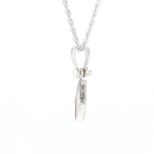 Sterling Silver Gold Quartz Inlaid Diamond Pendant - G3