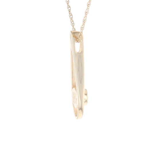 Open Teardrop Round Gold Quartz Inlaid Pendant