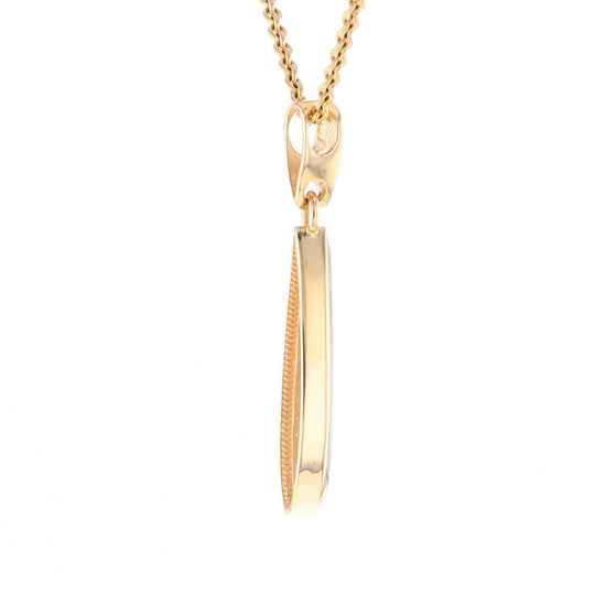 Gold Quartz Pendant Tear Drop Inlaid Design G2