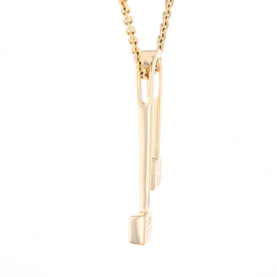 Gold Quartz 2 Square Curved Bar Pendant