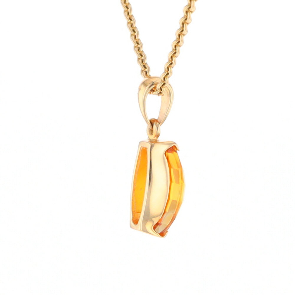 Fancy Cut Citrine Solitaire Pendant