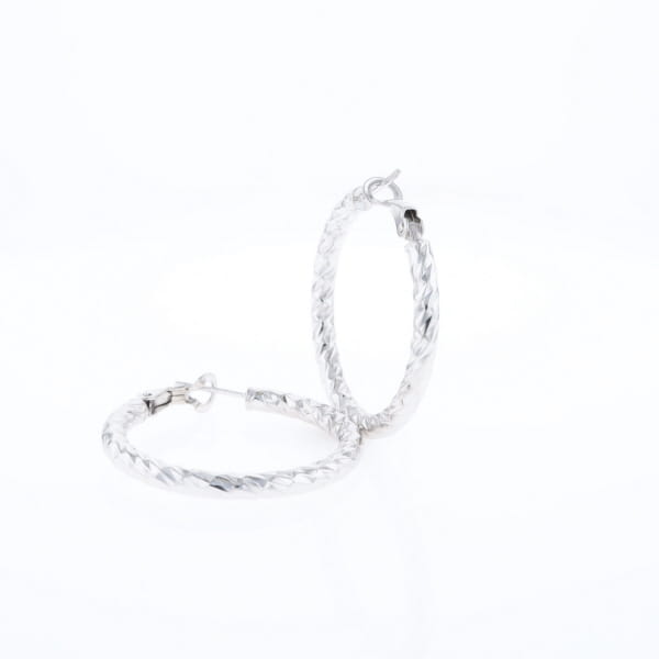 Diamond Cut Hoop Earrings