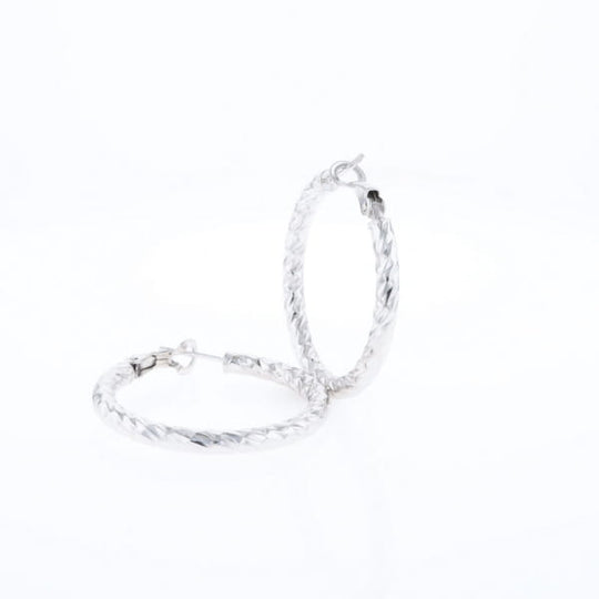 Diamond Cut Hoop Earrings