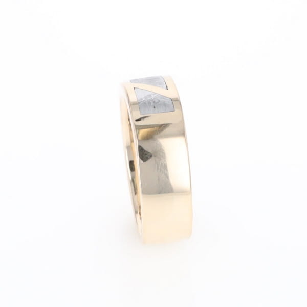 Meteorite Ring, 3 Section Inlaid Design