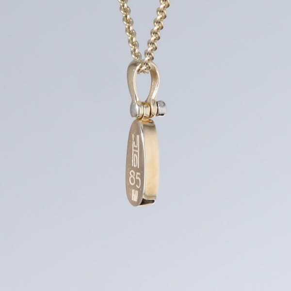 Opal Pendant Oval Inlaid Design with .02ct Round Diamond