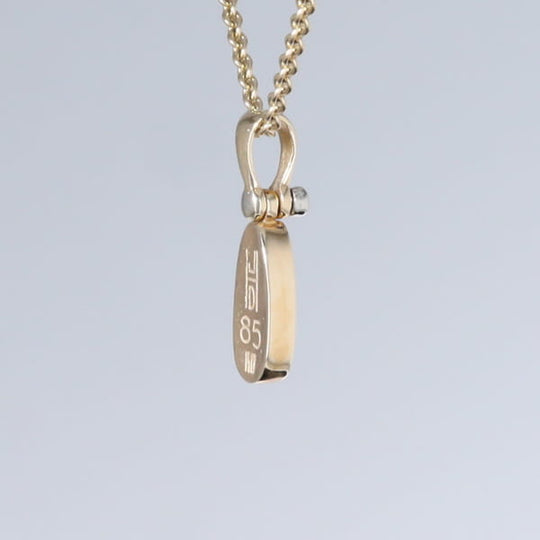 Opal Pendant Oval Inlaid Design with .02ct Round Diamond