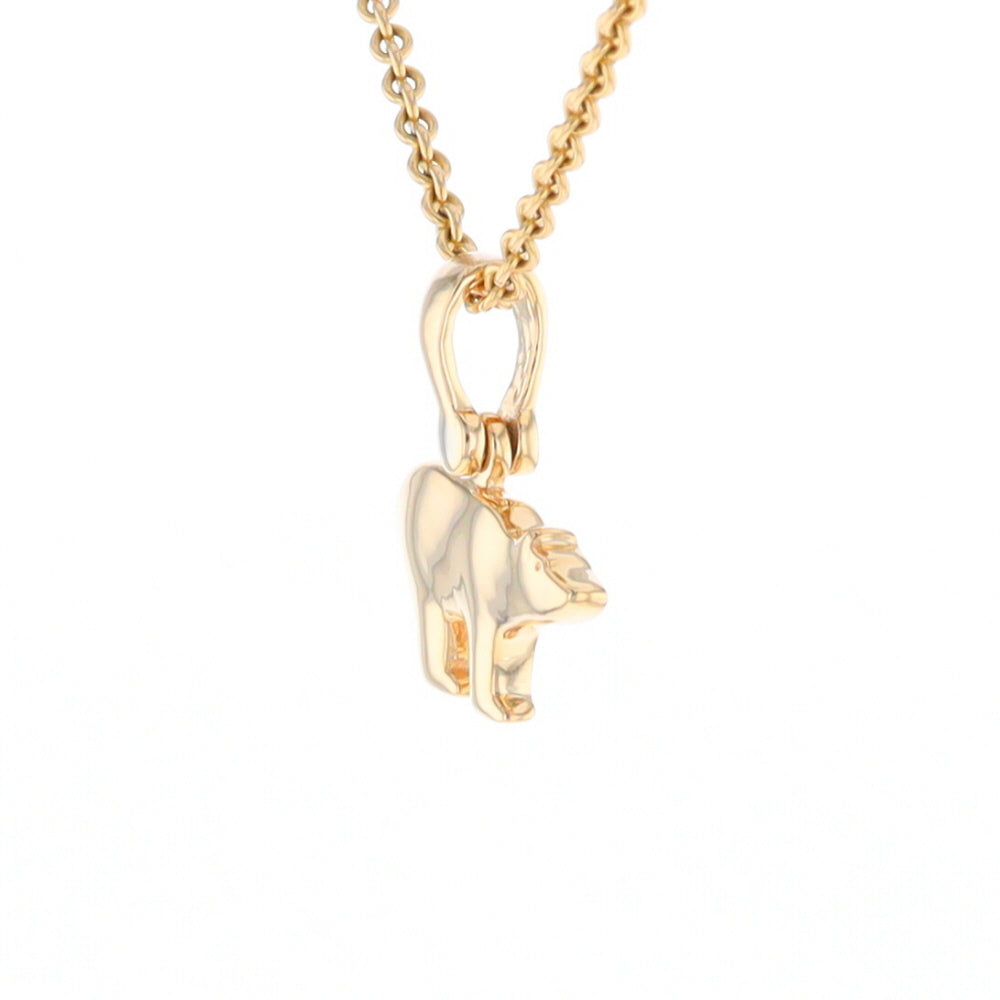 Gold Quartz Inlaid Polar Bear Pendant