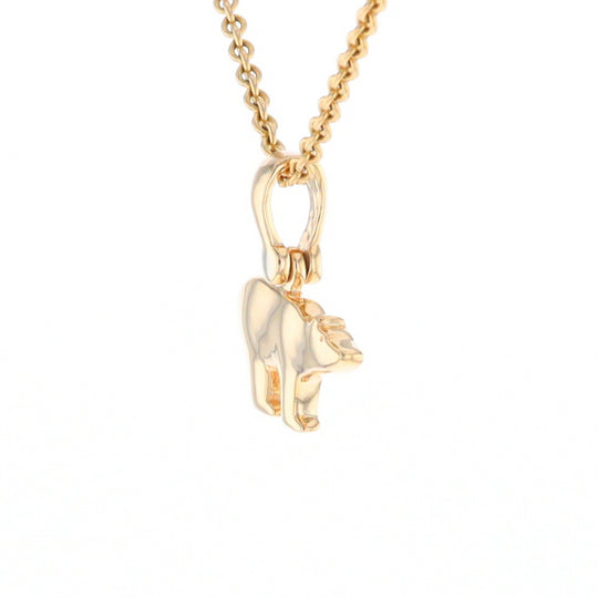 Gold Quartz Inlaid Polar Bear Pendant