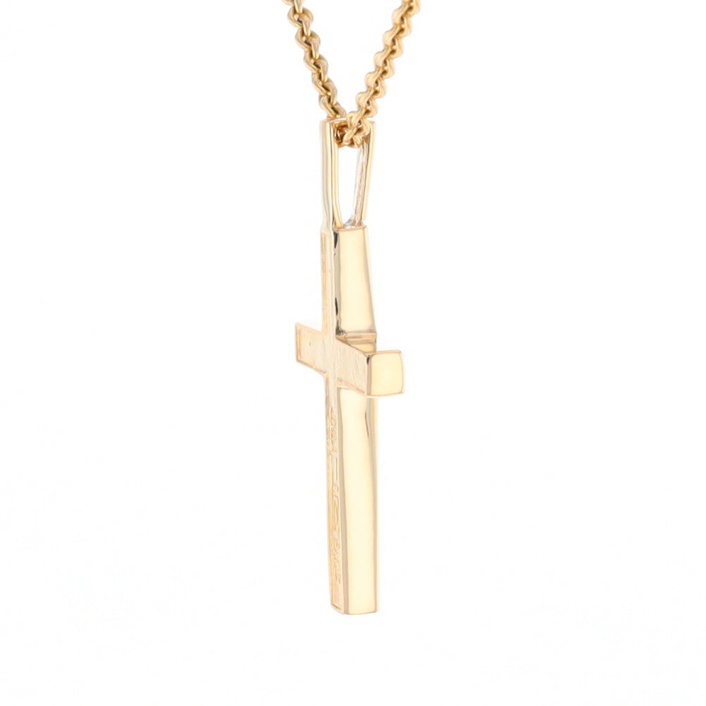 Gold Quartz Pendant 4 Section Inlaid Cross Pendant