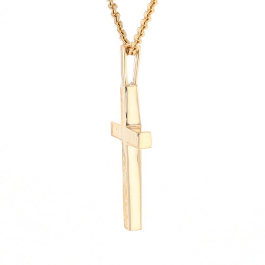 Gold Quartz Pendant 4 Section Inlaid Cross Pendant