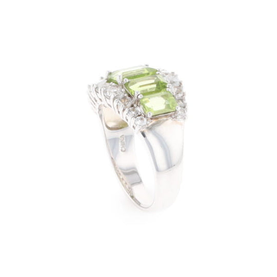 Peridot and CZ Cocktail Ring