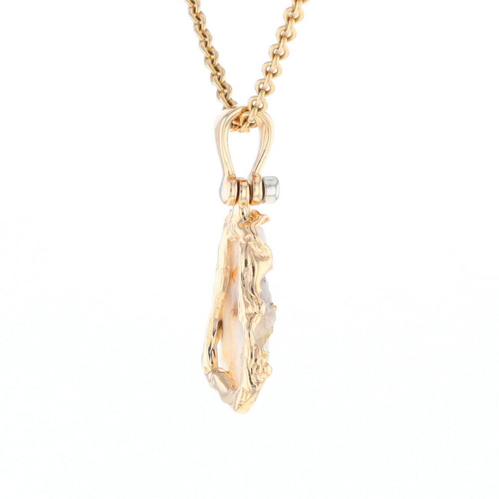 Rough Gold Quartz Freeform Pendant