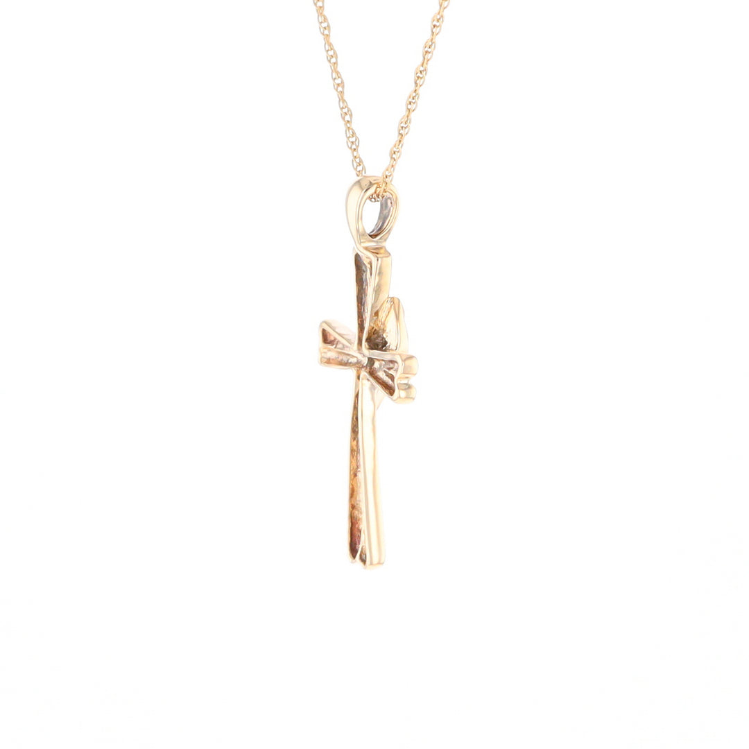 Diamond Crossover Ribbon Cross Pendant