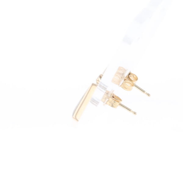 Gold Quartz Earrings Triangle Shape Inlaid with .04ct Round Diamonds - G2