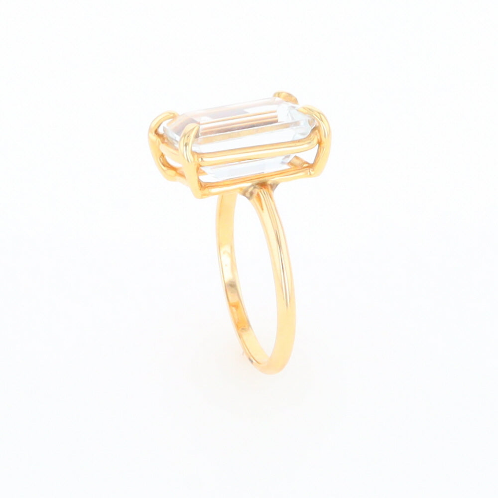 Emerald Cut Blue Topaz Ring