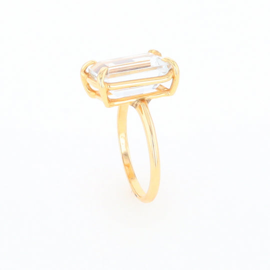 Emerald Cut Blue Topaz Ring