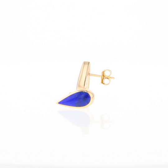 Lapis Tear Drop Inlaid Earrings