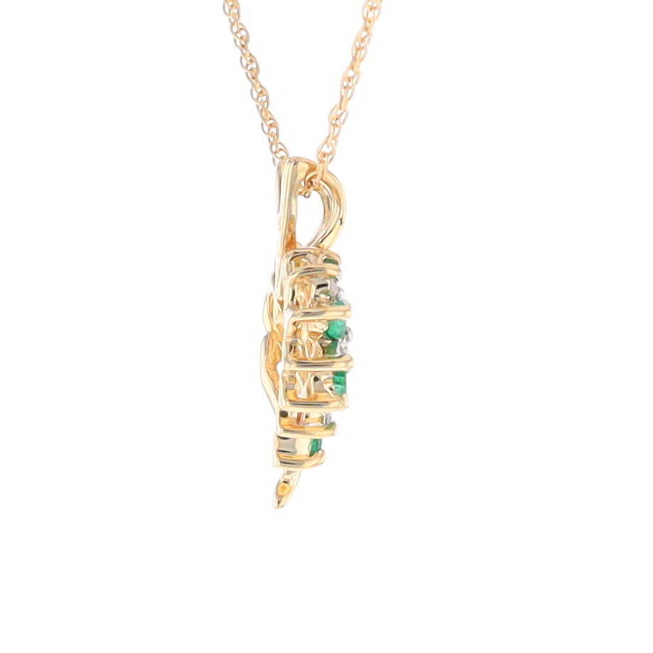 Open Heart Emerald and Diamond Pendant