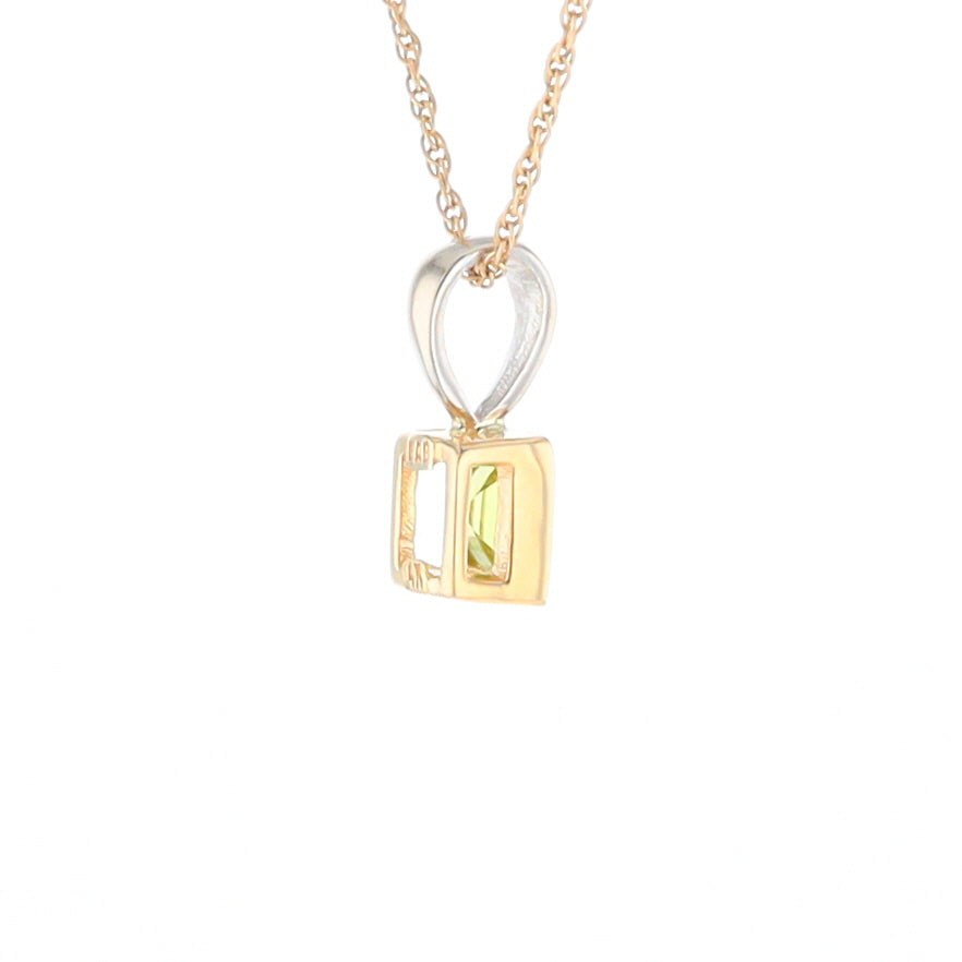 Two-Tone Bezel Peridot Pendant