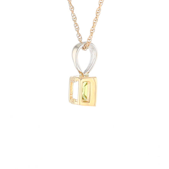Two-Tone Bezel Peridot Pendant
