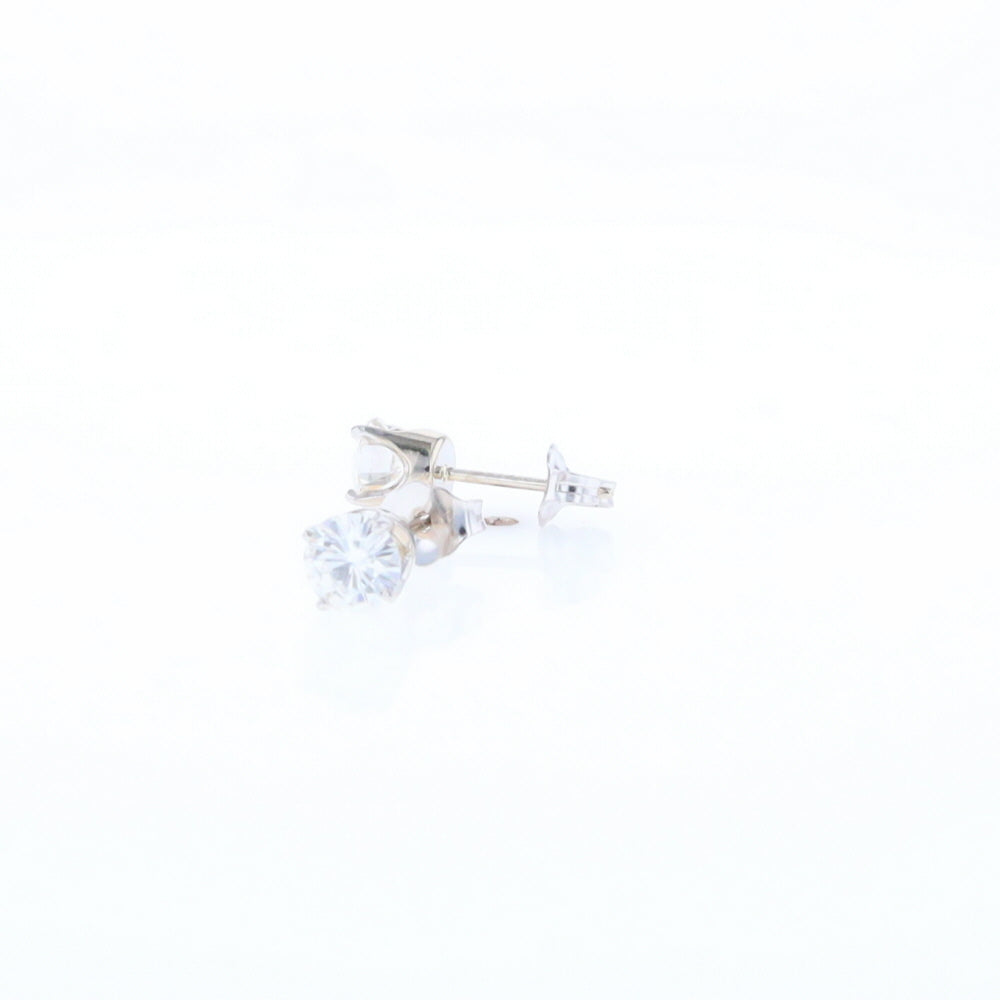 Moissanite Solitaire Stud Earrings