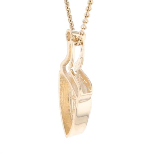 Gold Quartz Triangulare Inlaid Pendant with Diamond Accent