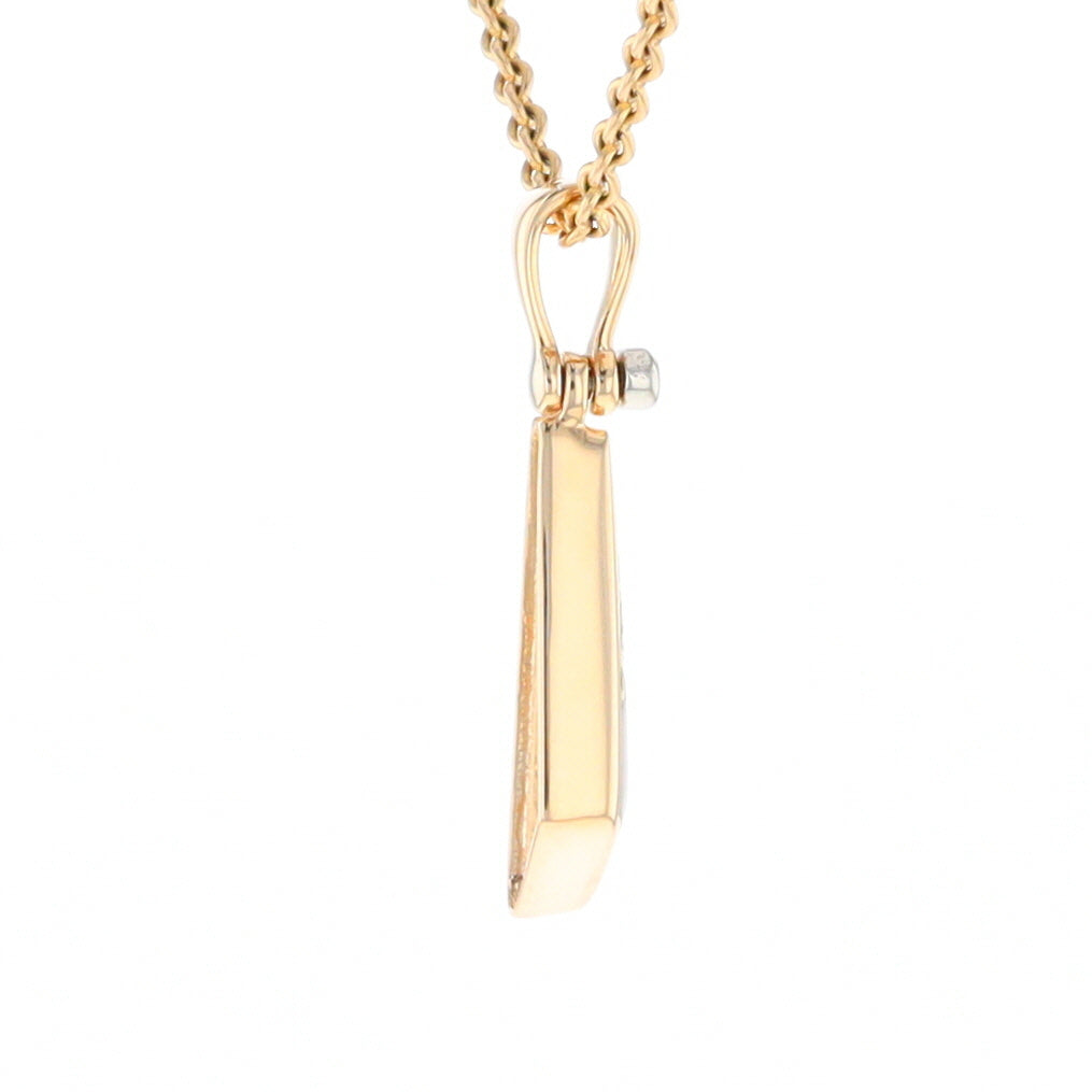 Triangular Gold Quartz Pendant - G2