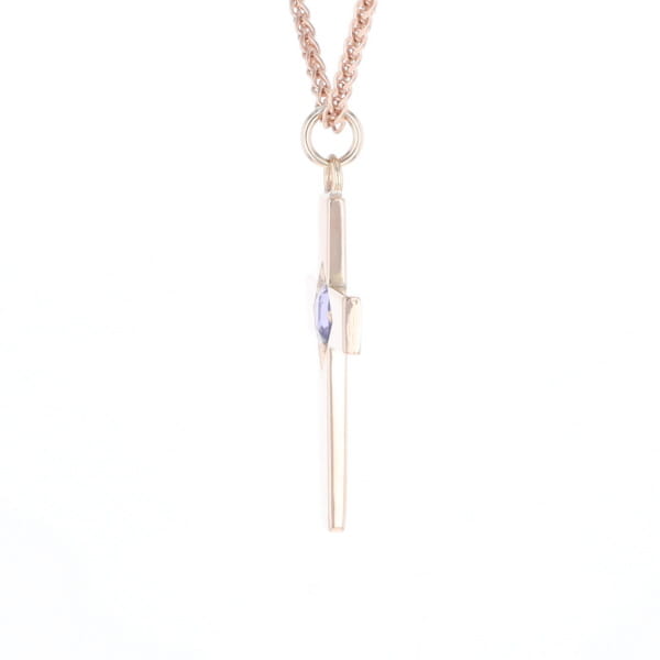 Cross Pendant with Purple Sapphire