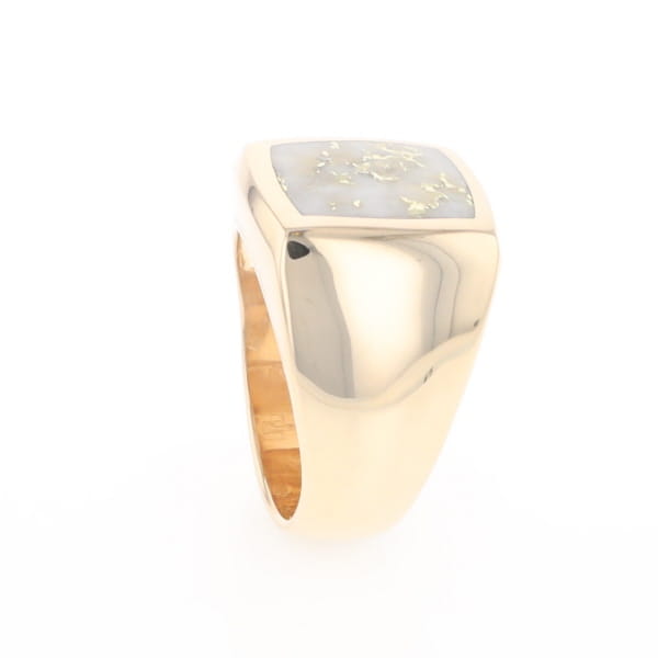 Natural Gold Quartz Men's Ring