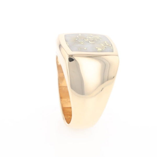 Natural Gold Quartz Men's Ring