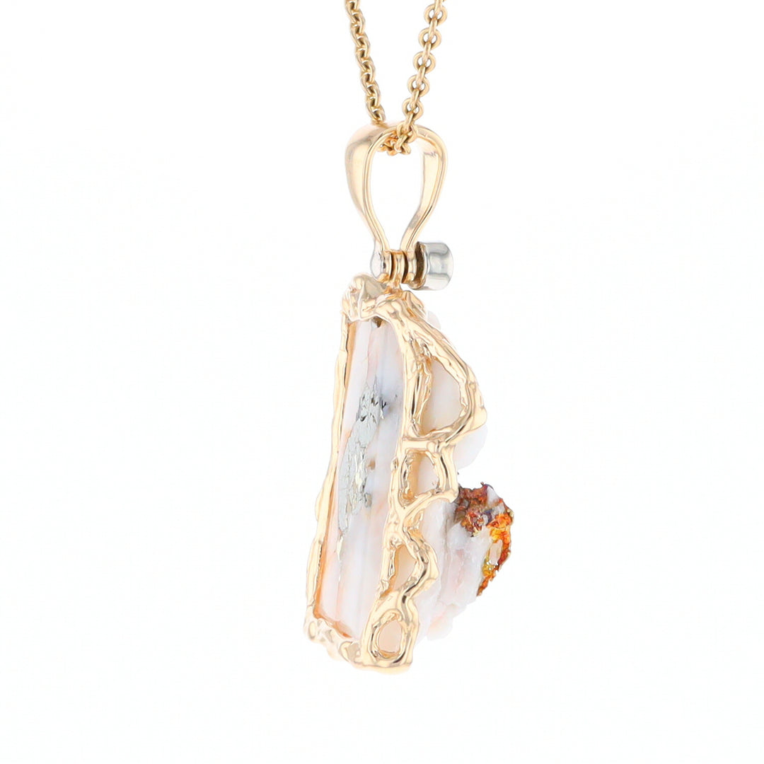 Gold Quartz Freeform Pendant (G3)