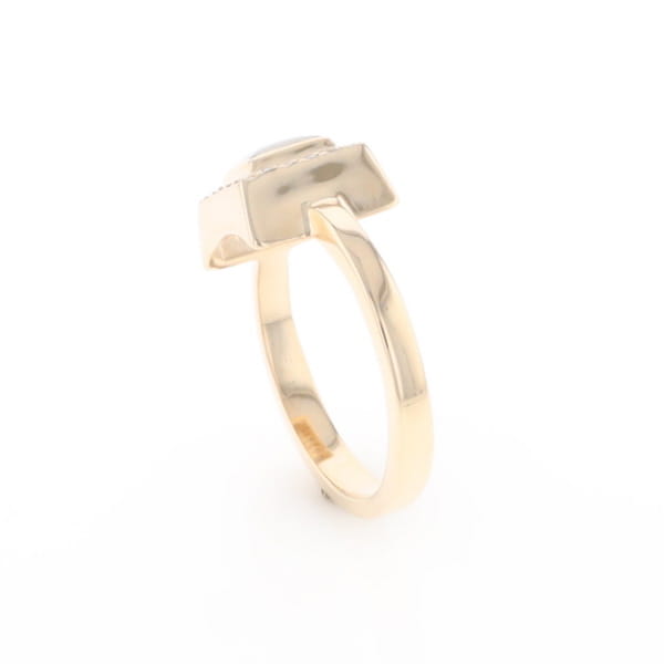 Gold Quartz Ring Square Inlaid Halo .14ctw Diamonds Design