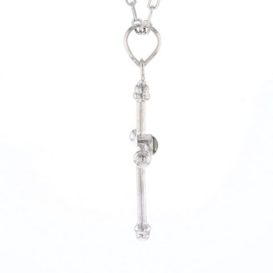 Silver Peridot Cross