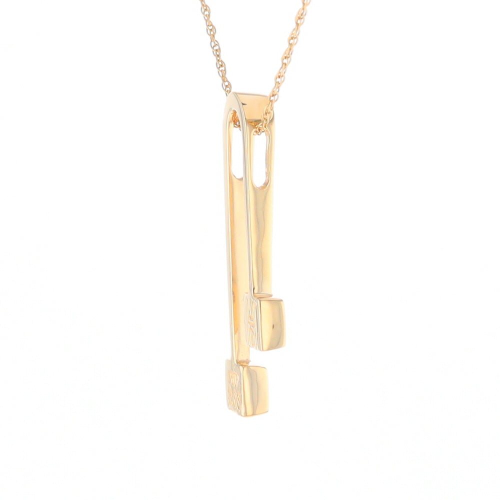 Gold Quartz 2 Square Curved Bar Pendant