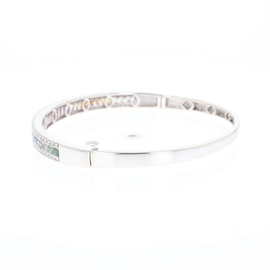 Multi-color Sapphire Cuff Bracelet with Diamond Accents