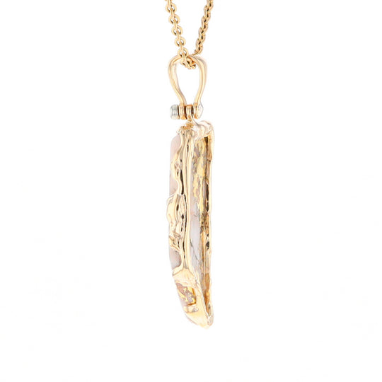 Gold Quartz Freeform Pendant (G2)