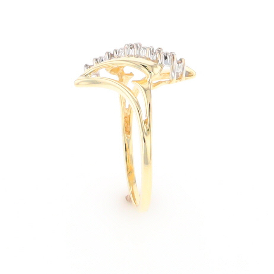 Diamond Waterfall Bypass Ring