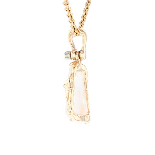 Gold Quartz Freeform Pendant