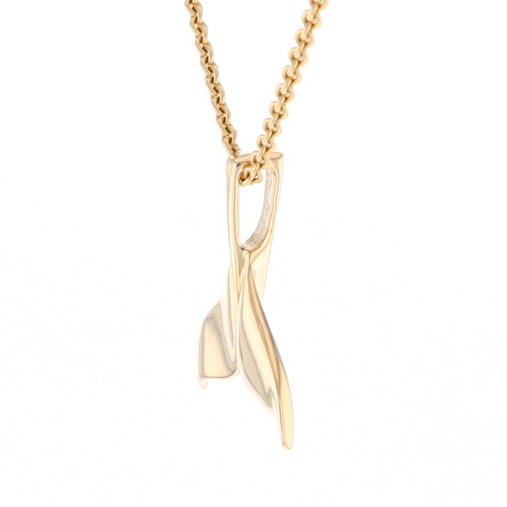 Whale Tail Necklaces Single Sided Gold Quartz Inlaid Sea life Pendant