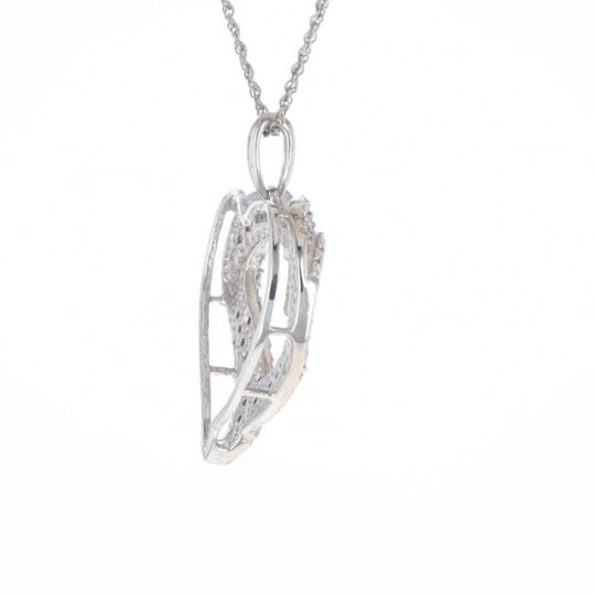 Frosted Diamond Heart Necklace