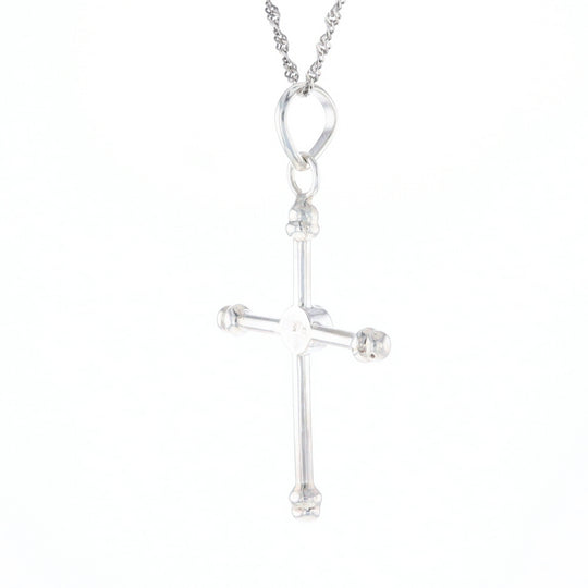 Silver Peridot Cross