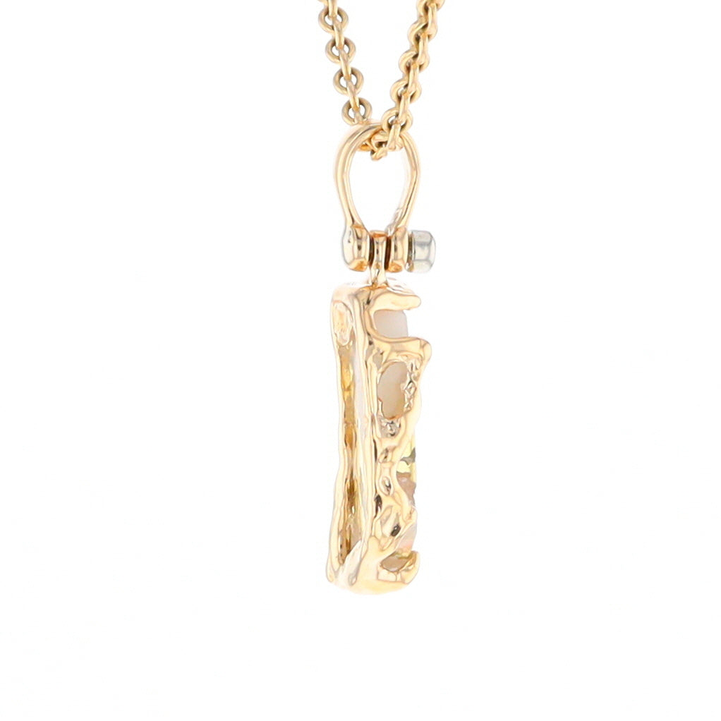 Gold Quartz Freeform Pendant (G2)