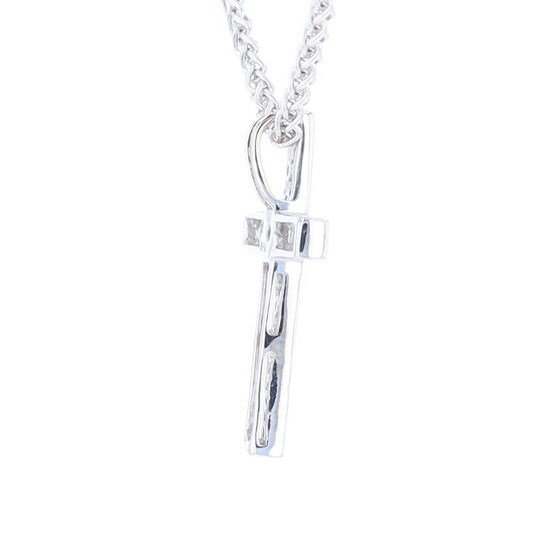 Channel Set Diamond Cross Pendant