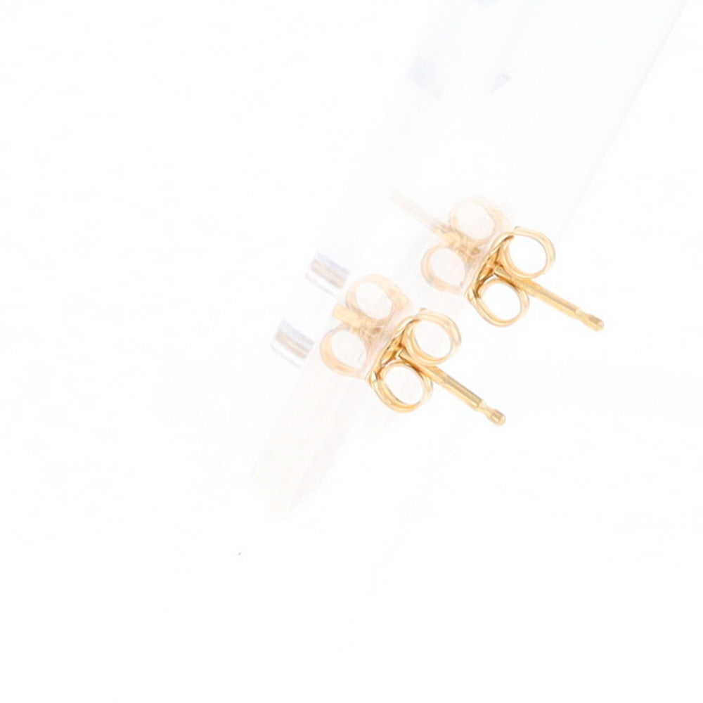 Gold Quartz Earrings Rectangle Inlaid Milgrain Design - G2