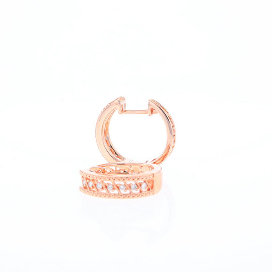 Rose Gold Diamond Hoop Earrings