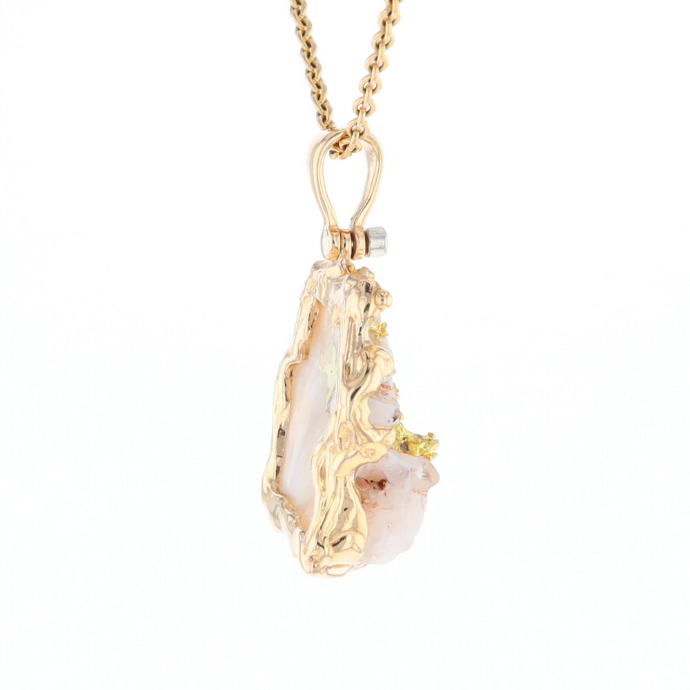 Rough Gold Quartz Freeform Pendant