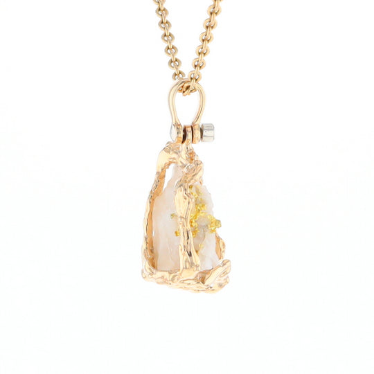 Rough Gold Quartz Freeform Pendant