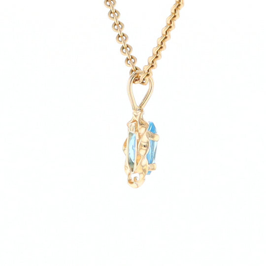 Blue Topaz Twisted Frame Pendant